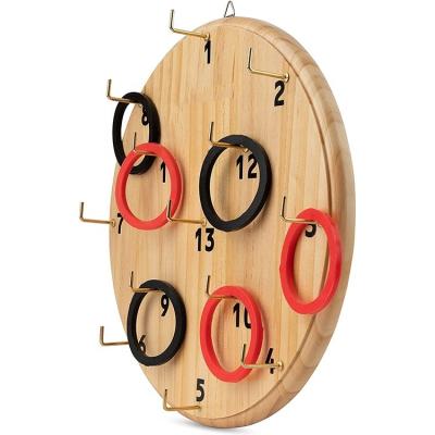 China Wood Wooden Ring Toss Games Wall Games For Toys Indoor Outdoor Board Rings School Throwing Game for sale