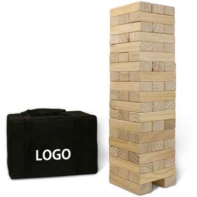 China Building Toy Customized Stacking Blocks Tumbling Tower Yard Games Giant Tumbling Timber Flipping Tower with Carrying Case for sale