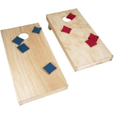 China Plywood& Outdoor Pine Wood Lawn Game Cornhole Game with 8 Bean Bags Corn Hole Boards Toss Game with Durable Cornhole Carry Case for sale