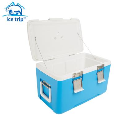 China Waterproof PU Foam Double Wall Insulated Portable Marine Cooler Box Rotomolded Ice Box Cooler For Ice Cream for sale