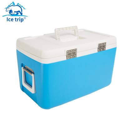 China Waterproof PU Foam Double Wall Insulated Portable Marine Cooler Box Rotomolded Ice Box Cooler For Ice Cream for sale