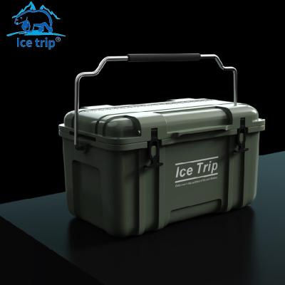 China Custom logo waterproof rotomolded ice cooler refrigerator insulation bucket plastic fishing box for increasing camping for sale