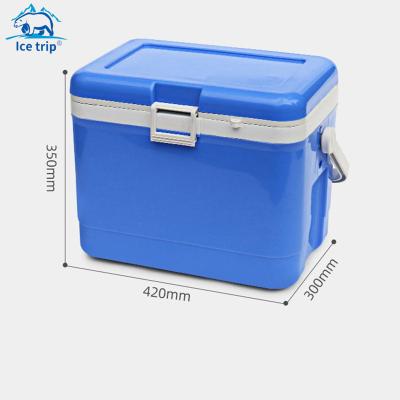 China Waterproof Portable Specimen Transport Cold Chain Cooler Box 17L Medical Small Vaccine Refrigerator for sale