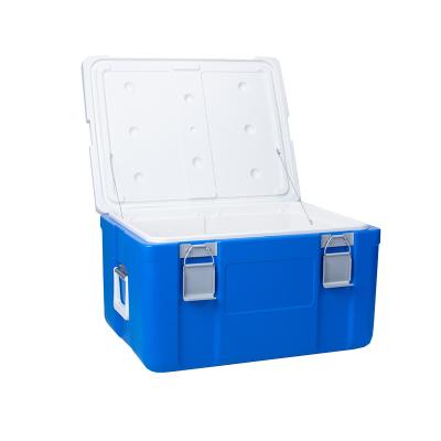 China Waterproof Wholesale 65L Overlap Place Saver Plastic Insulated Cooler Box Ice Chest Cooler For Outdoor Camping for sale