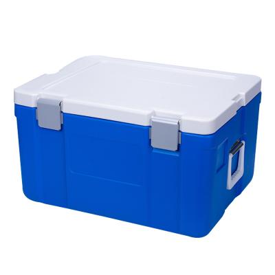 China Waterproof 65l High End Blue Portable Freezer Fridge Blue Travel Ice Atmosphere Cold Packing Box for sale