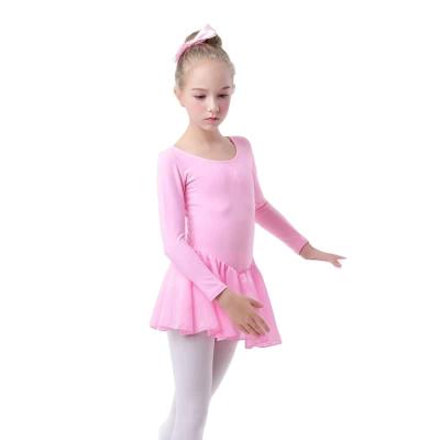 China QUICK DRY Girls Gymnastics Dress Ballet Dress Bow Dance Tights Short Sleeve Pantyhose for sale