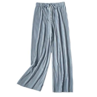 China Anti-wrinkle Summer Wide Leg Pants Casual Stretch High Waist Fashion Loose Pants Pleated Trousers for sale