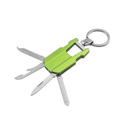 China Metal 4 IN 1 Multi Function Knife Keychain EDC Pocket Knife Key Chain Tool Nail Folder Outdoor Multi Key Chain Nail Folder Bottle Opener for sale