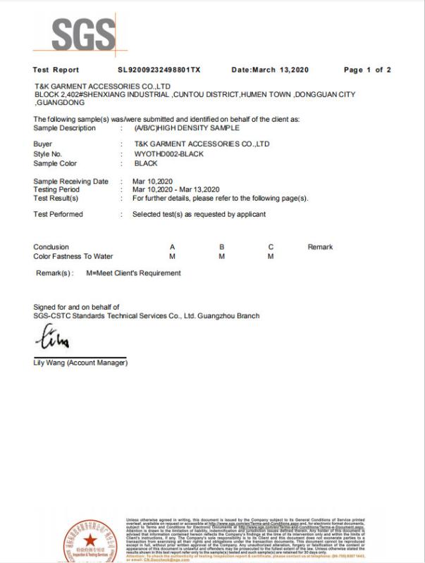 Fornitore cinese verificato - T&K Garment Accessories Co.,Ltd