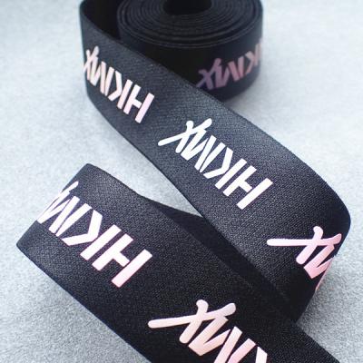 China 35MM Printed Elastic Band Screen Printing Logo On Band for sale