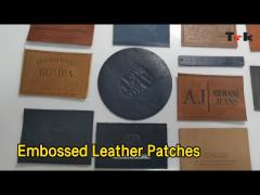 Genuine Embossed Leather Patches Hot Stamping Washable Soft For Decoration