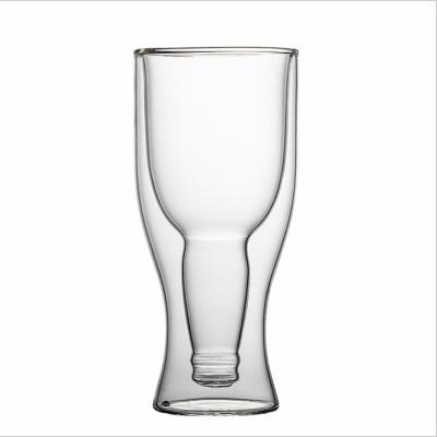 China Viable Wholesale Cheap Bar Glassware Double Sided Beer Glass Stoneware Beer Mugs Beer Glass Drinking Mug for sale