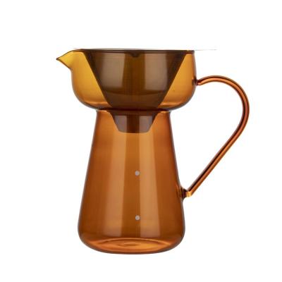 China Viable Colorful Manual Coffee Plunger PotGlass Coffee Machine With Filter And Custom Logo Wholesale for sale