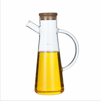 China Kitchen High Transparent Storage Freshness Preservation Multifunctional Borosilicate Olive Oil Glass Bottle for sale