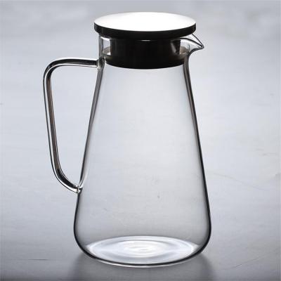 China Borosilicate Glass Viable Clear Teapot 1800ml Set Heat Resistant Clear Glass Teapot Bamboo Lid With Ceramic Tea Warmer for sale