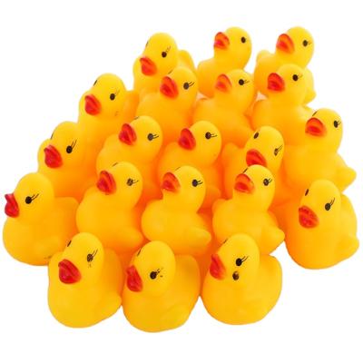 China Cute Yellow Rubber Ducks Bath Toys Children Baby Bath Toys Squeaky Toys For Children Lovely Water Swimming Fun Playing Toy for sale