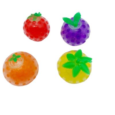 China Trigger Rubber Balls Squeeze Mesh Funny Vent Toys Rubber Fruit Vegetable Squishy Ball for sale