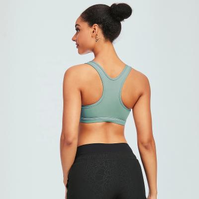 China Wholesale Custom Breathable Solid Logo Fitness Woman Clothing Padded Runner Workout Bra Back Top for sale