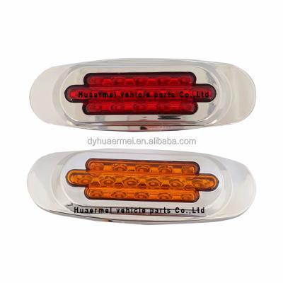 China Source Factory 16LED bright chrome side sign marker lights tail lamps turn lights for trailer truck engineering vehicle Universal for sale