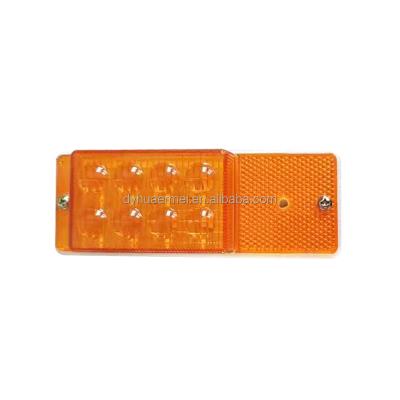 China Plastic factory 8LED waterproof side marker signal lamp License plate lamp lens square turn light for truck trailer 24V/12V for sale