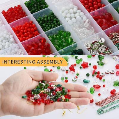 China New Fashionable.Popular.Funny 2021 New Christmas Beads Kit Plastic Box Jewelry Making Jump Open Ring Lobster Clasp Hooks Earring Kit Hooks Accessories for sale