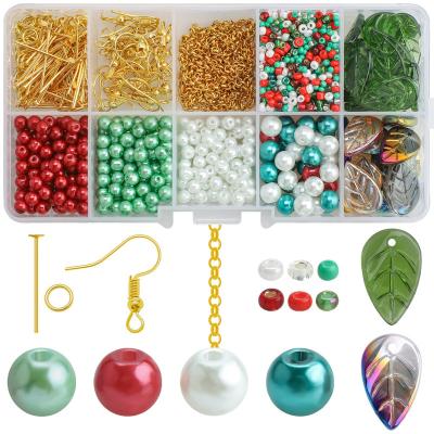 China 2021 New Fashionable.Popular.Funny Christmas Beading Accessories Set DIY Craft Bead Kit For Kids Christmas Earring Jewelry Making Kit for sale