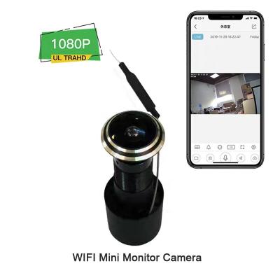 China High Definition Micro Smart Storage Cloud Camera 1080P Hole Door Fish Eye Remote Fish Eye Mini PTZ Motion Detection Wifi Camera for sale