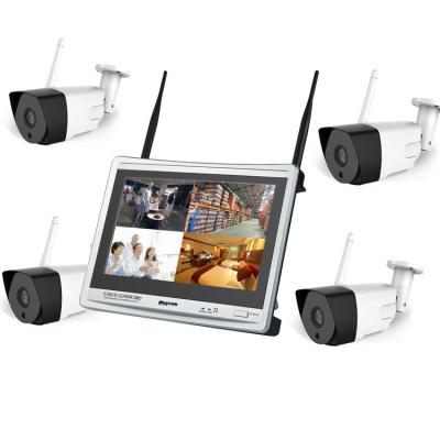 China 2020 Radio Two Way Audio Surveillance Set With Display 4 CH WiFi HD Monitor Home Security Video CCTV Camera for sale