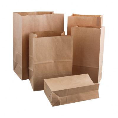 China Wholesale Custom Cheap Recyclable Logo Printed Food Grade Sos Brown Kraft Paper Bag for sale