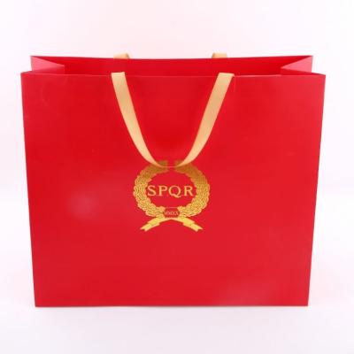 China Retail Custom Recycled Recyclable Paper Customized With Logo Print Luxury Shopping Bag Boutique With Your Own Logo for sale