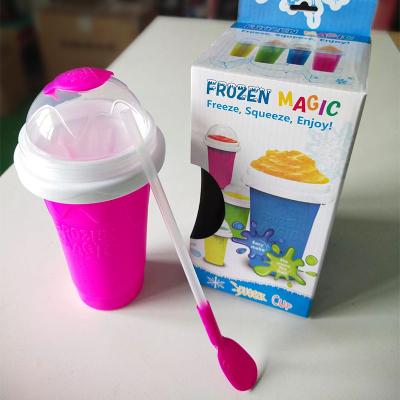 China 2022 Best Selling Amazon Viable Maker Ice Cream Silicone Soggy Smoothie Cups Soggy Cups With Lid And Straw Slushy Cup for sale