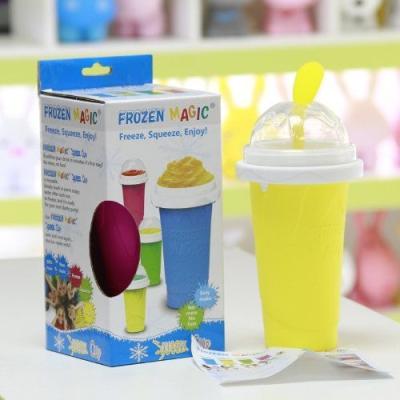 China 2022 Food Grade Safety Silicone Plastic Cup Ice Cream Tool Soggy Cup Maker Viable Soggy Ice Cream Cups for sale