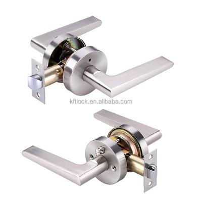 China Suitable for all kinds of wooden and steel doors round rosette handle lock with solid zinc alloy metal for indoor bathroom privacy door handle lever lock for sale