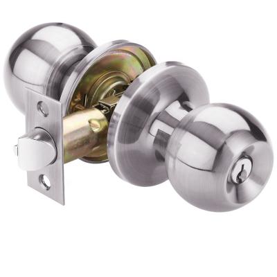 China Zinc Alloy Durable Round Brass Tubular Cylinder Stainless Steel Door Knob Lock Sets for sale