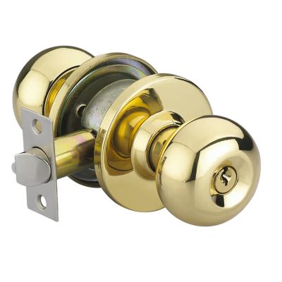 China Hot Selling Anti-theft Stainless Steel Security Knobset Round Knob Door Lock Zinc Alloy Cylindrical Rustproof Plating for sale