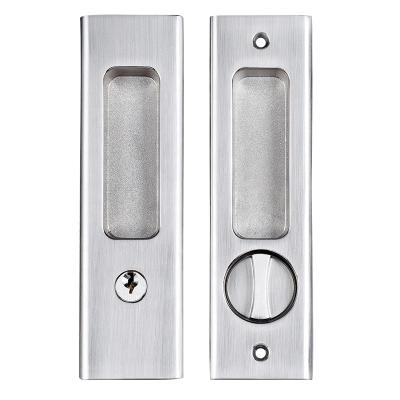 China Modern Zinc Alloy Invisible Sliding Door Handle Lock Security For Bathroom Kitchen Interior Sliding Door for sale