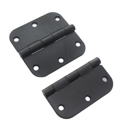 China 3 Inch Modern Hinge 5/8 Radius Corner Door Hinge Hardware Furniture Steel Iron Round Metal Round Spring Hinge for sale