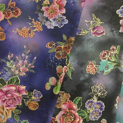 China FABRIC Gold Border Mounted Flower Heat Transfer Printing Foil Film For Fabric for sale