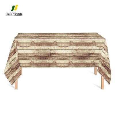 China Oilproof Superseptember Pattern Print Effect Polyester Tablecloth Multicolor Wooden Mantel For Dining Table for sale