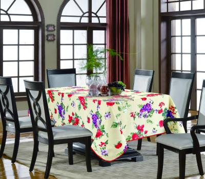 China Beautiful Oilproof Flower Green Leaf Oilproof Table Cloth For Kitchen Home Party Dining Room for sale