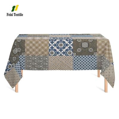 China Oilproof Square Geometry Flower Pattern Rectangle Tablecloth Various Tovaglia For Home Kitchen Italy for sale