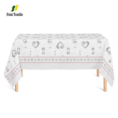 China Gray Oilproof Valentine Heart Pattern Girly Heart Tafelkleden Tovaglie Tablecloths for sale