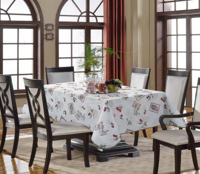 China Oilproof Cherry Pattern Tovaglie Stampate Tovaglie Polyester Easy Care Tablecloth for sale