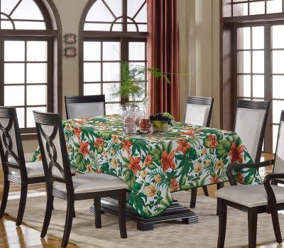 China Oilproof tropical flower leaves pattern tablecloth for table decor tovaglia for sale