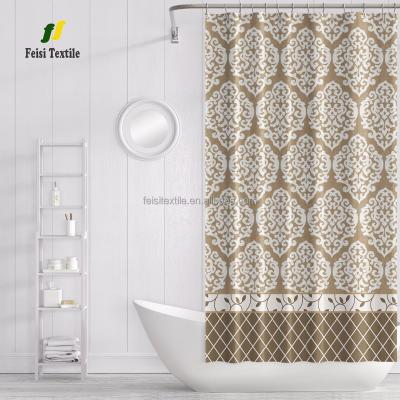 China ducha madison cortina pattern sustainable lattice bottom polyester printed shower curtain for bathroom for sale