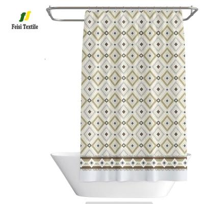 China Sustainable pattern cortina de la ducha diamond shaped shower curtain made in china for sale