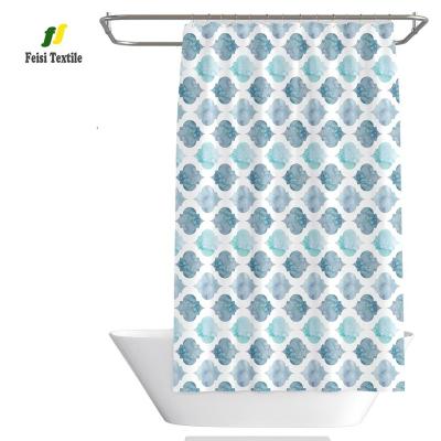 China Moroccan Pattern Art Home Bathroom Decor Curtain Modern Polyester Quatrefoil Tile Shower Curtain Vintage Viable Geometric Farmhouse for sale