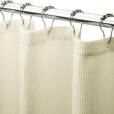 China Durable Heavy Duty Waffle Shower Curtain Fabric Shower Curtain With Waffle Weave Hotel Quality Bathroom Shower Curtains 72 x 72 Inches for sale