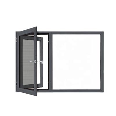 China Custom Aluminum Casement Window Size 36 X 36 Screen Style Magnetic Aluminum Casement Windows 48 X 48 European Design for sale