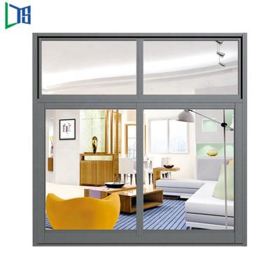 China Magnetic Screen Aluminum Windows Sliding Doors Brown Color 36 X 36 36 X 48 3 Way Aluminum Sliding Window for sale